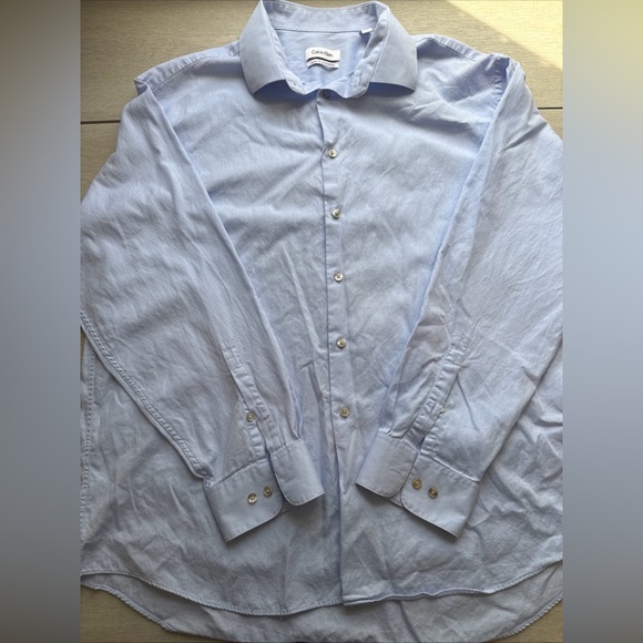 Calvin Klein Sky Blue Pima Cotton Shirt - Picture 1 of 3